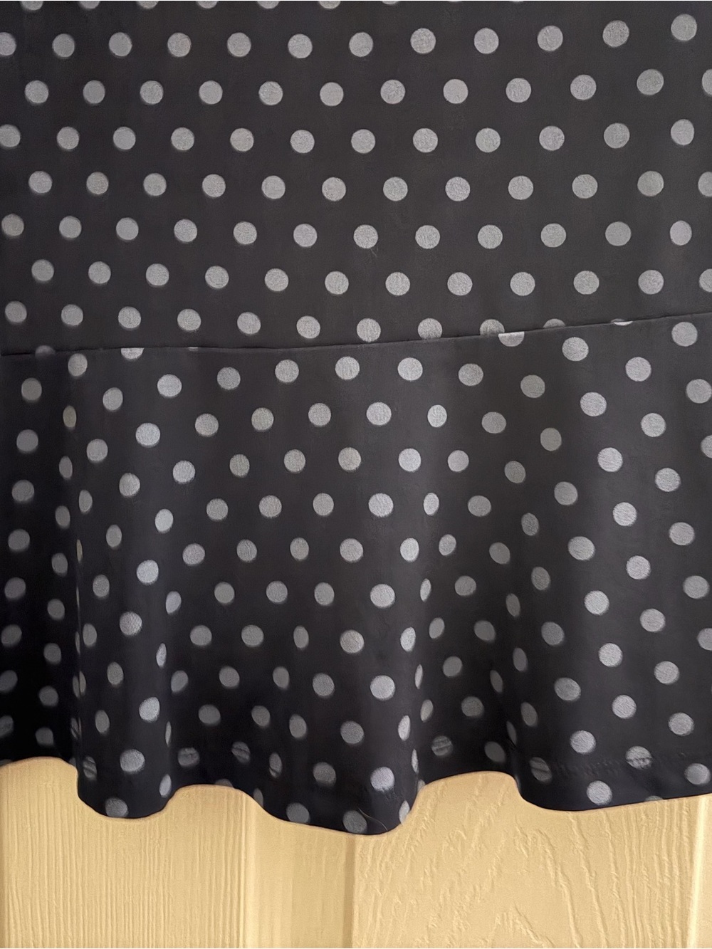 Michael Kors Navy Polka Dot V-Neck Peplum Blouse - Picture 8 of 9